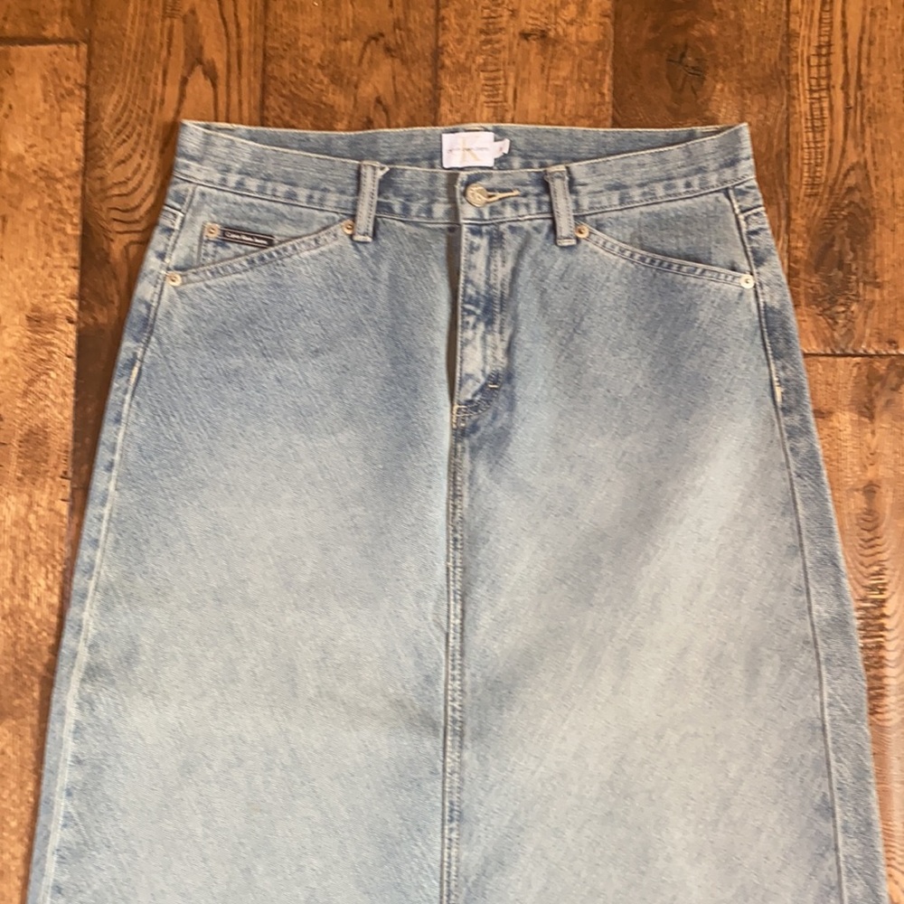 Calvin Klein Long Denim Skirt Size 8 - Picture 2 of 8